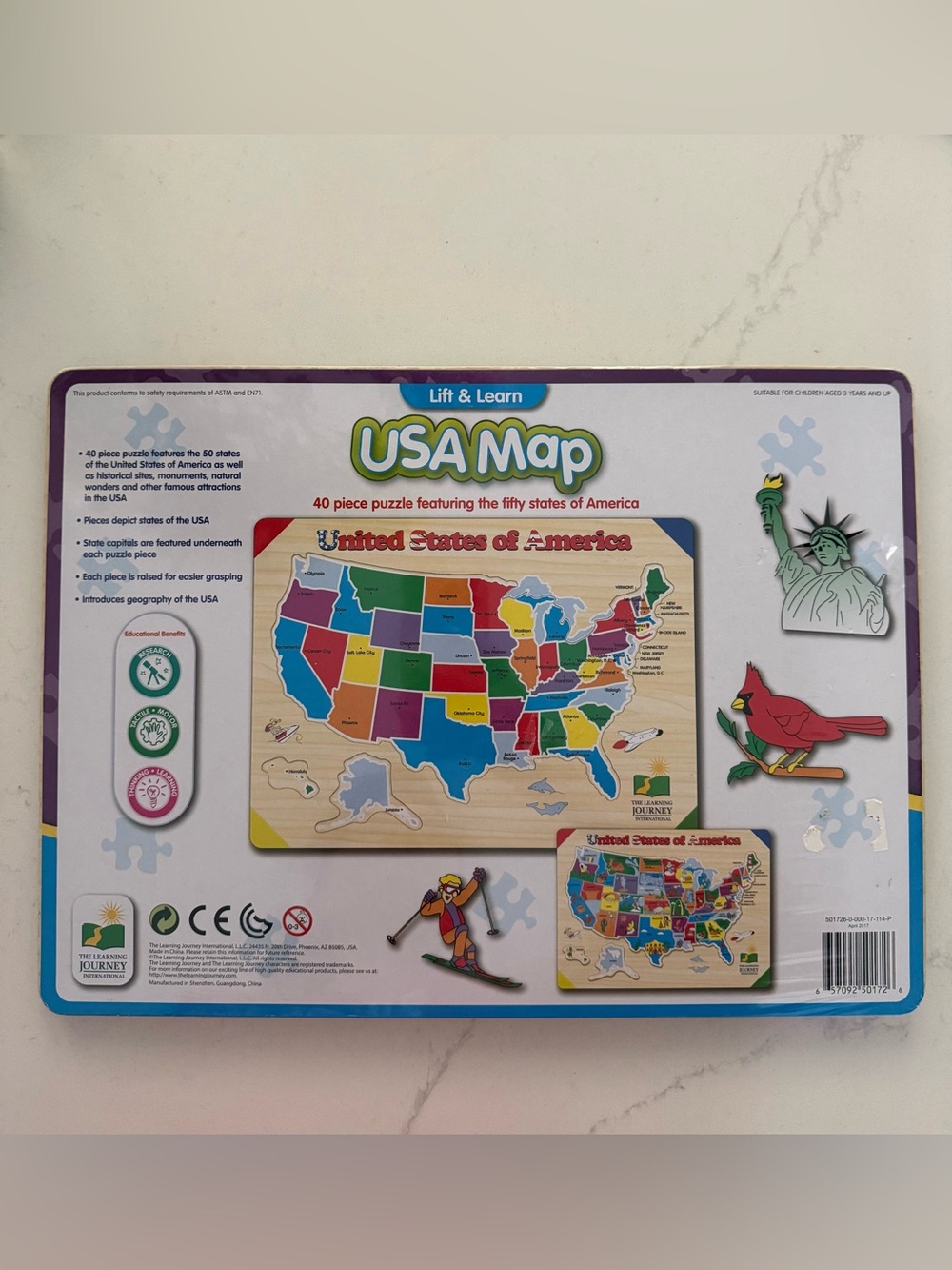 The Learning Journey USA Map 40 Piece Puzzle NEW Sealed - Picture 2 of 5